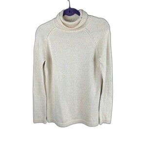 Jeanne Pierre Size Small Womens Turtleneck Sweater Long Sleeve Beige
